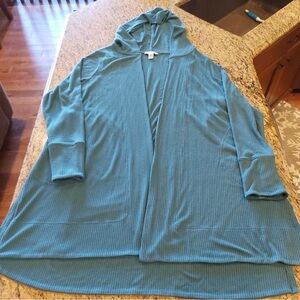 Athleta Teal Hooded Cardigan